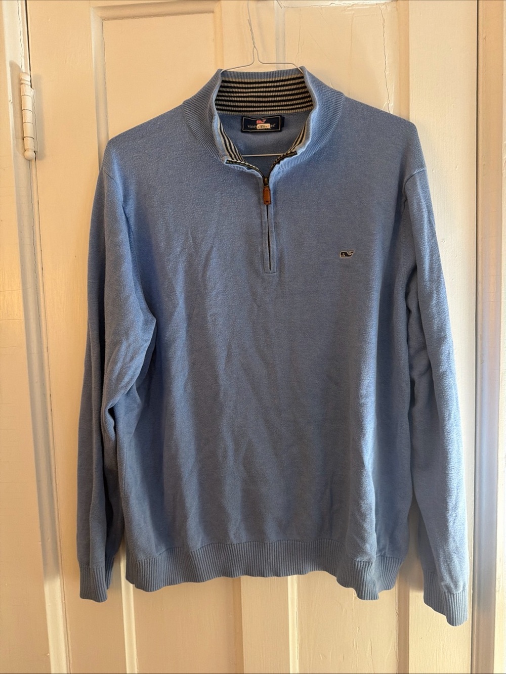 Vineyard Vines Men's Sky Blue Half-Zip Sweater